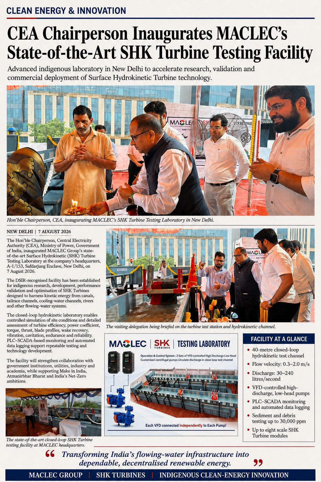 CEA Chairperson inaugurating the SHK Turbine Testing Facility, 7 August 2026